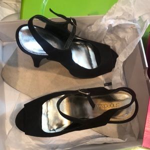 Suede platform high heel